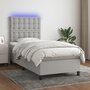 Voir la diapositive 1 : VIDAXL Sommier a lattes de lit avec matelas et LED Gris clair 80x200cm