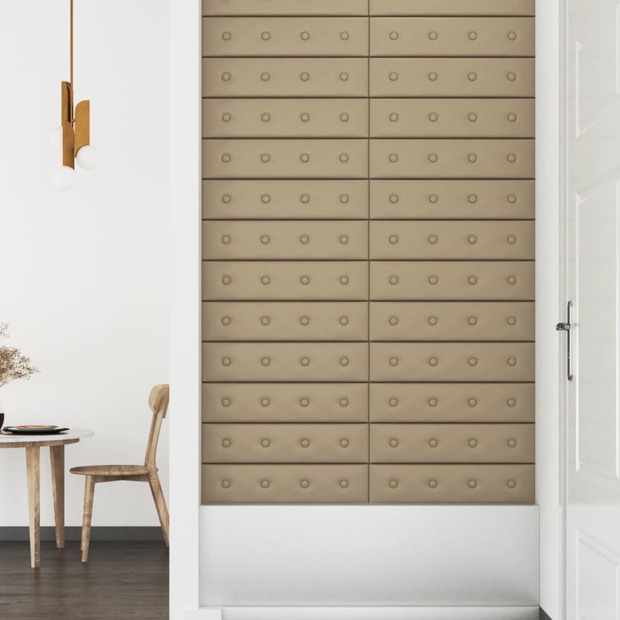 Voir la diapositive 4 : VIDAXL Panneaux muraux 12 pcs Cappuccino 60x15 cm Similicuir 1,08 m^2