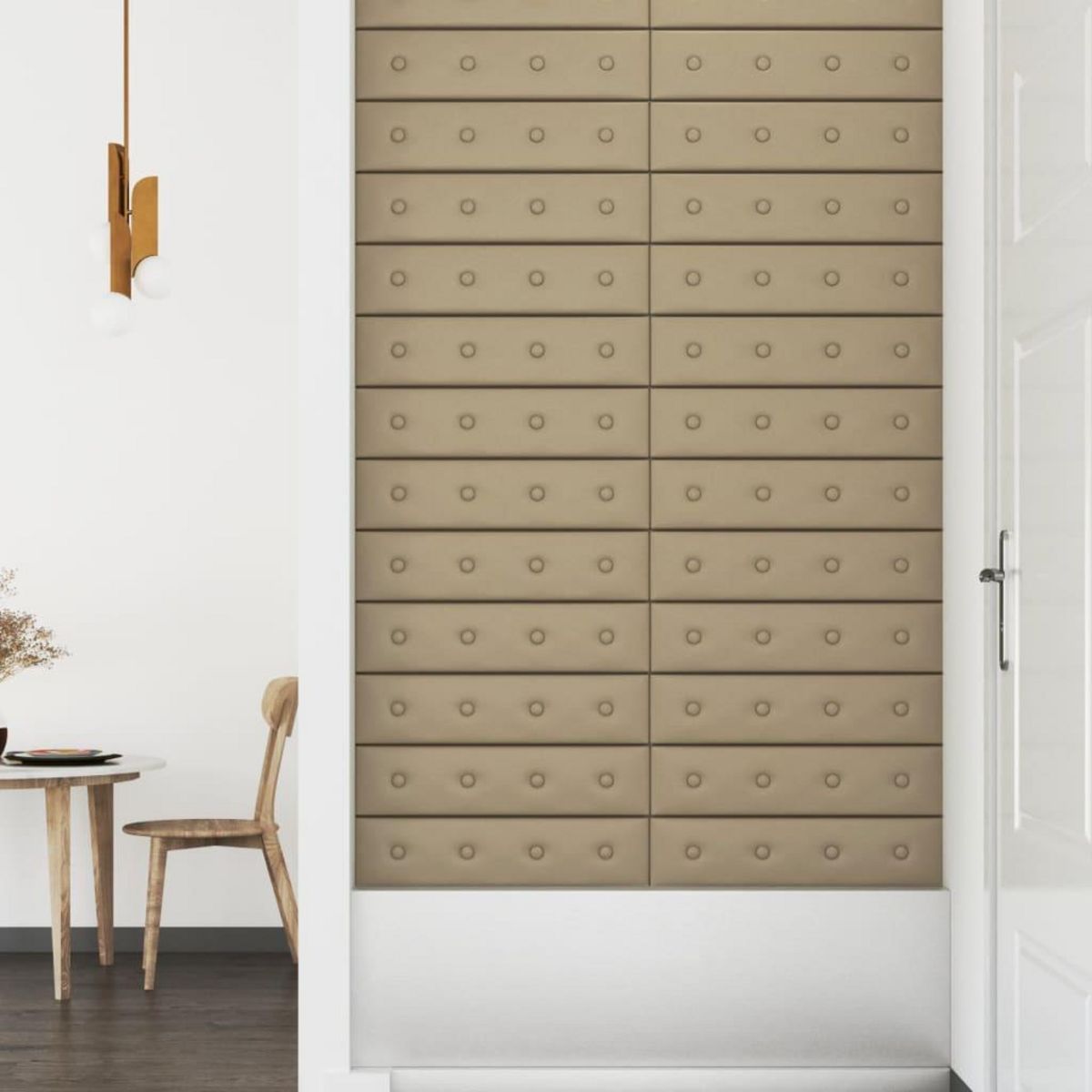 VIDAXL Panneaux muraux 12 pcs Cappuccino 60x15 cm Similicuir 1,08 m^2