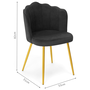 Voir la diapositive 5 : ID MARKET Lot de 2 chaises coquillage ADELLA gris en velours pieds dorés