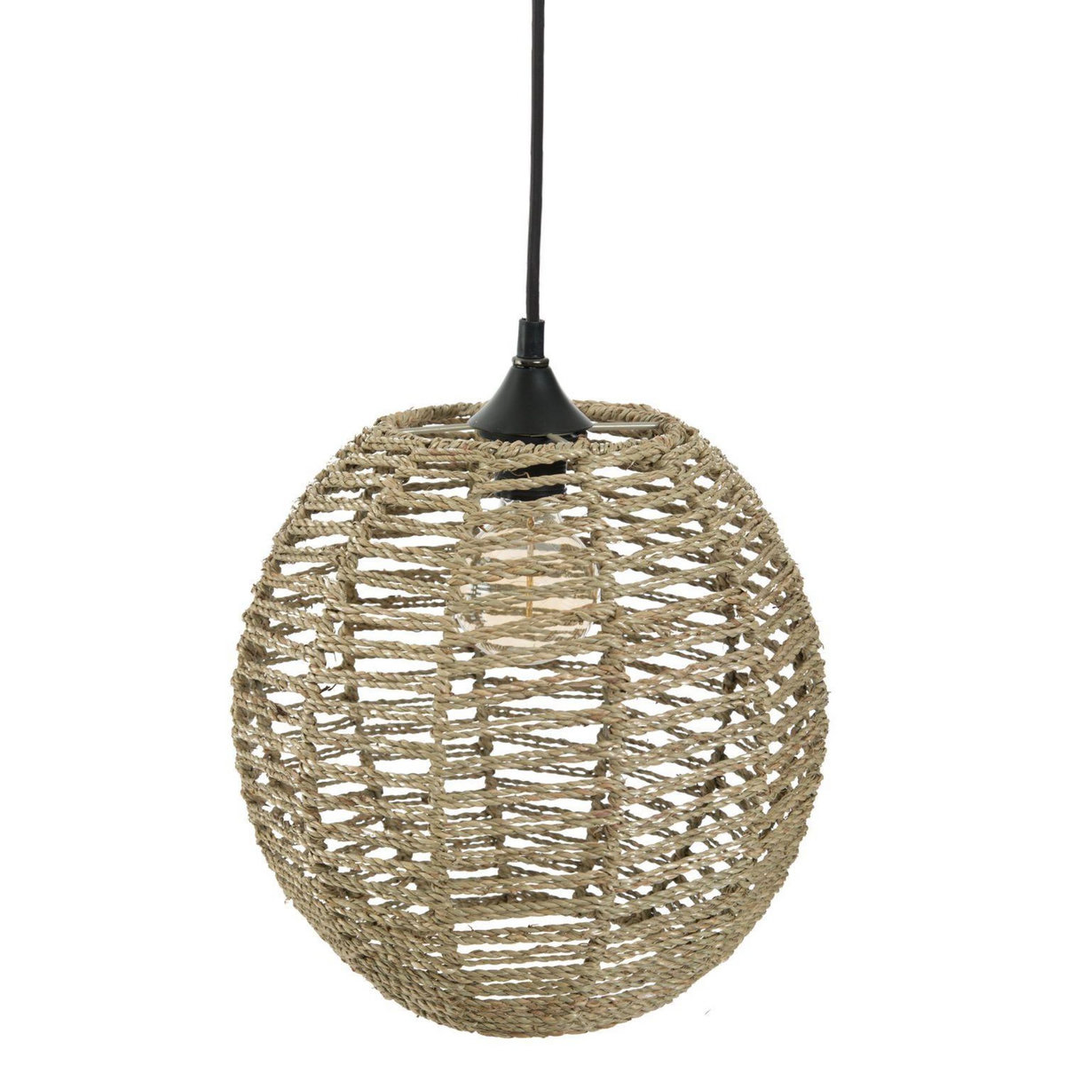 ATMOSPHERA Suspension luminaire boule en rotin Jada - Diam. 33 cm