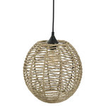ATMOSPHERA Suspension luminaire boule en rotin Jada - Diam. 33 cm