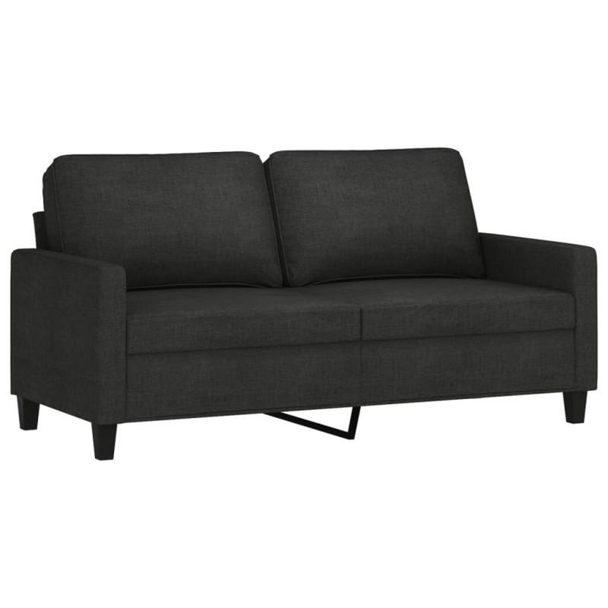 Voir la diapositive 2 : VIDAXL Canapé à 2 places Noir 140 cm Tissu