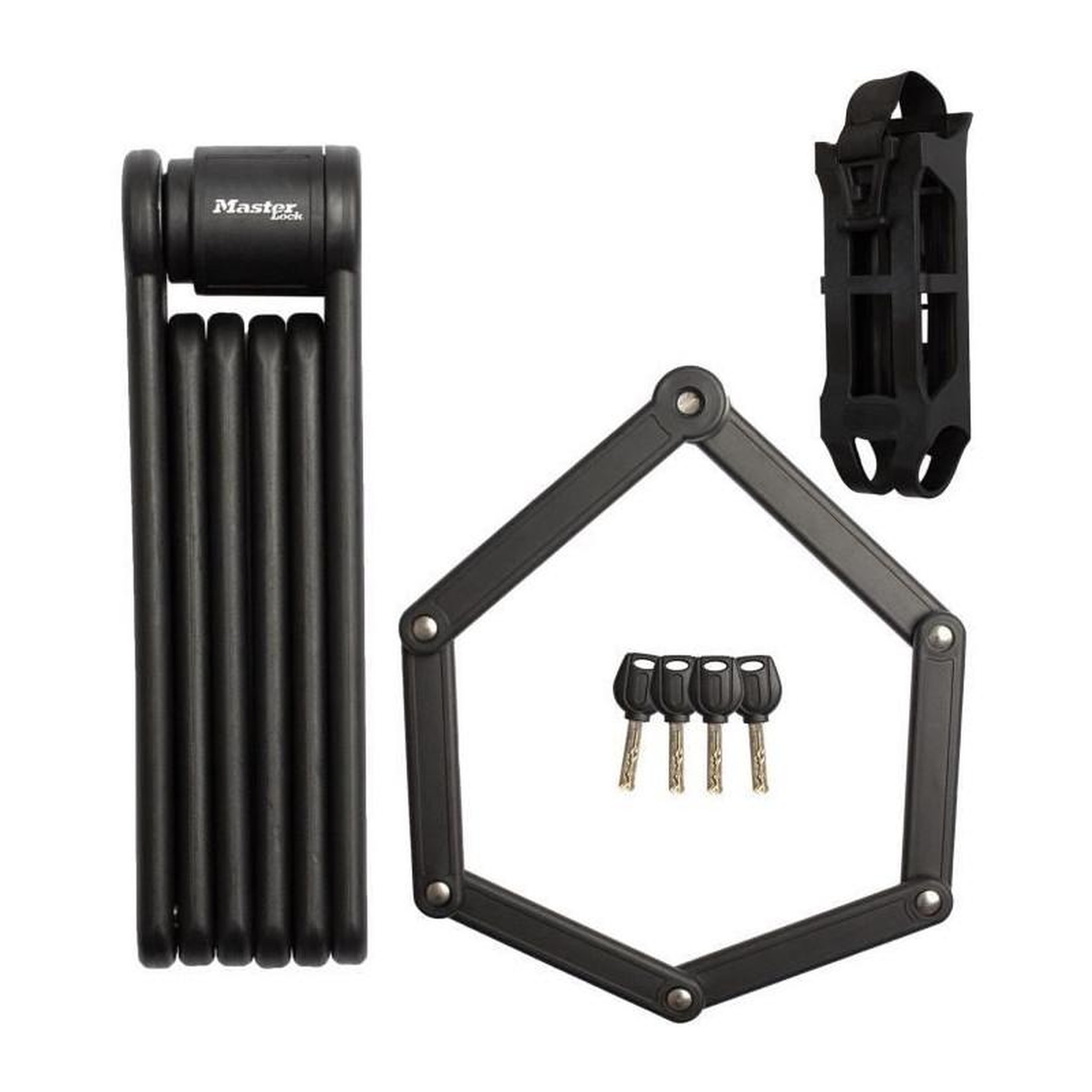 Master lock Antivol Vélo Pliable - MASTER LOCK - 8335EURDPRO - Acier Trempé, 4 Clés, Support Inclus