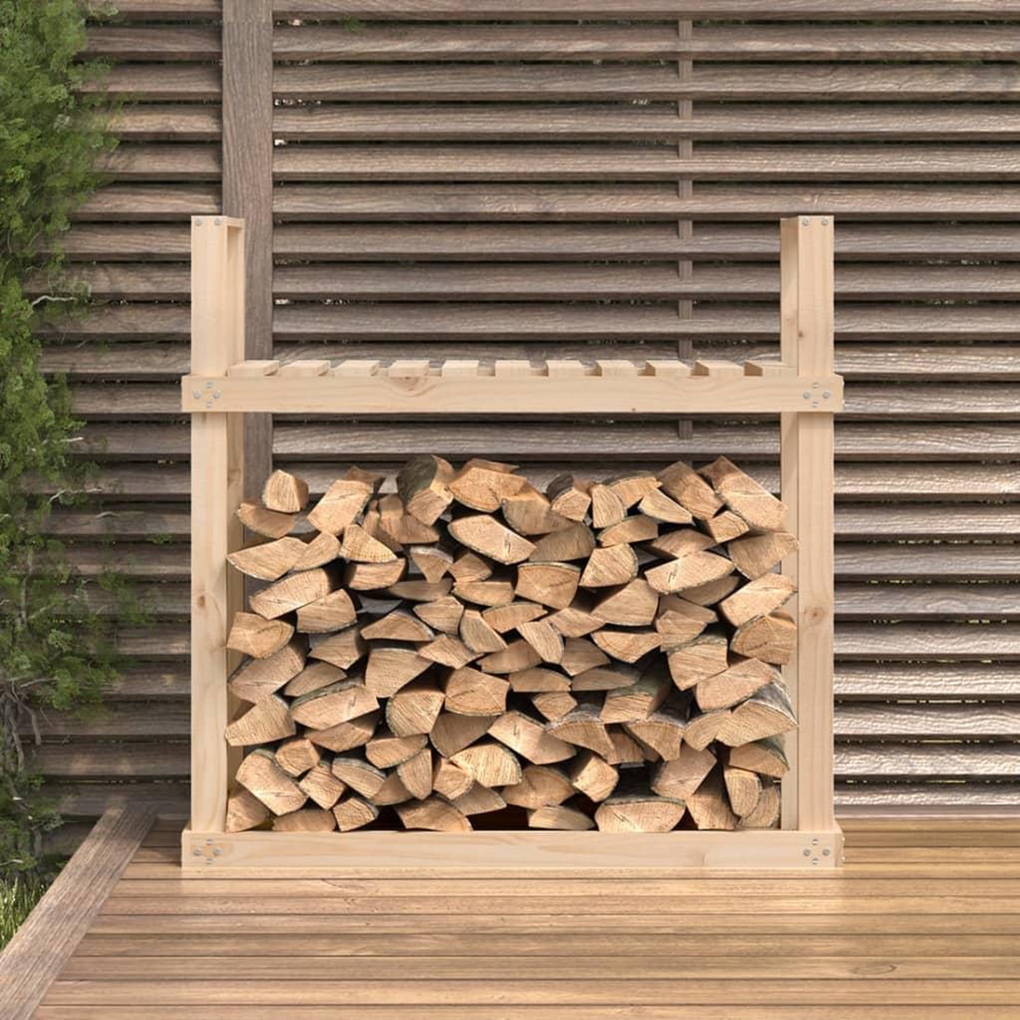 Voir la diapositive 3 : VIDAXL Support pour bois de chauffage 110x35x108,5 cm Bois de pin