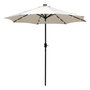 Voir la diapositive 1 : OUTSUNNY Parasol octogonal inclinable Ø 2,67 x 2,4 m lumineux solaire 24 LED polyester haute densité 180 g/m² crème