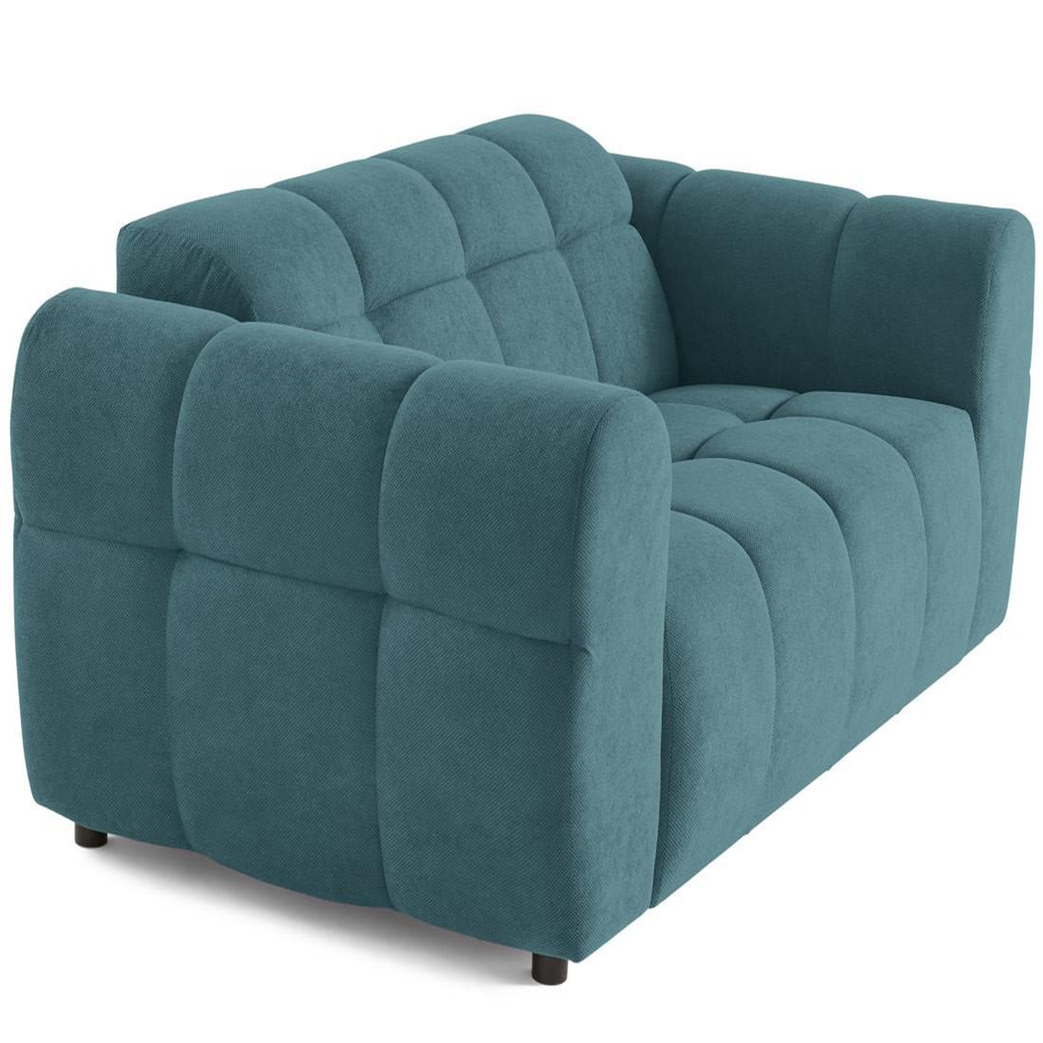 Voir la diapositive 2 : BEST MOBILIER Ray - canapé droit 2 places en tissu texturé