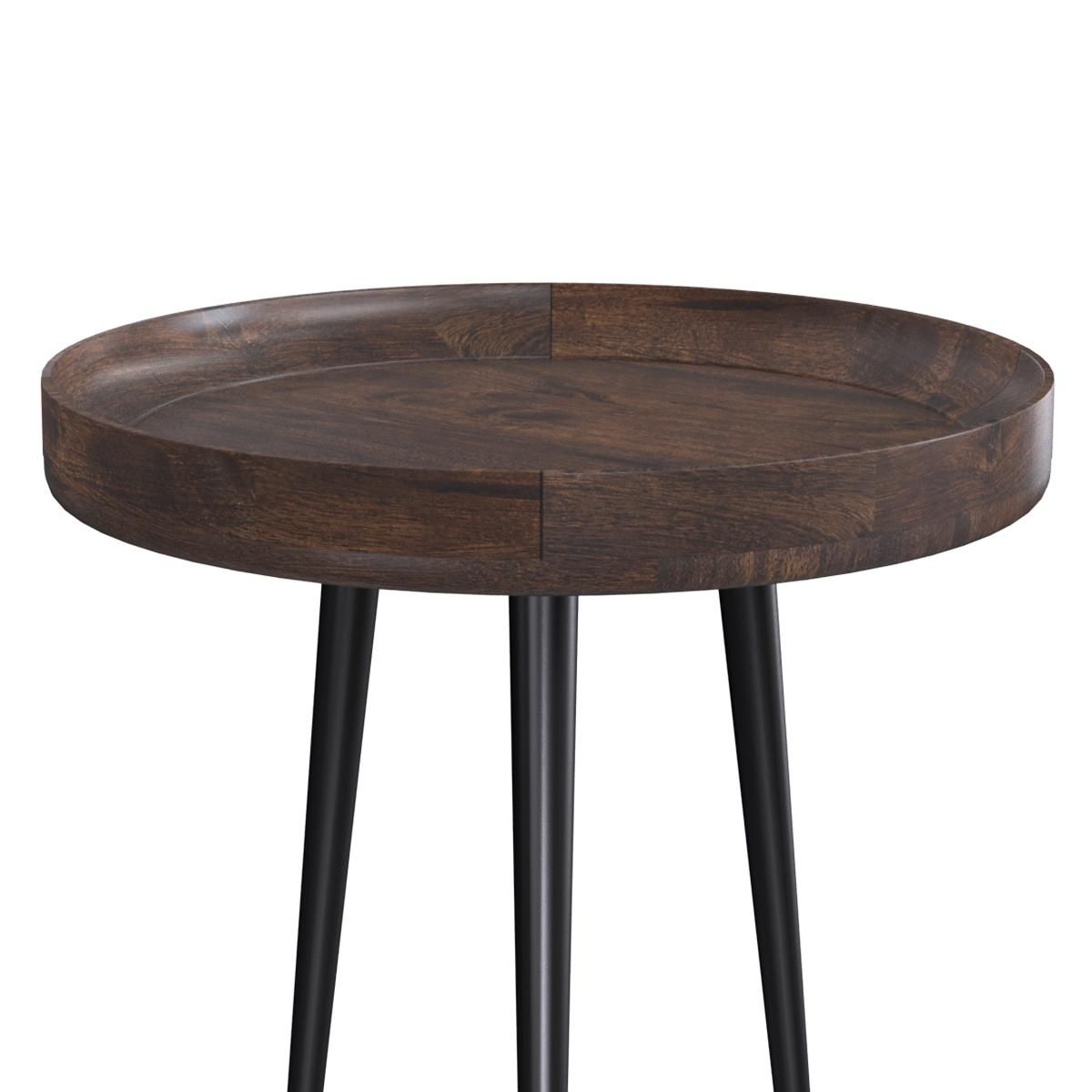 Rendez vous déco Table d'appoint ronde en bois de manguier foncé D40 cm - Palak