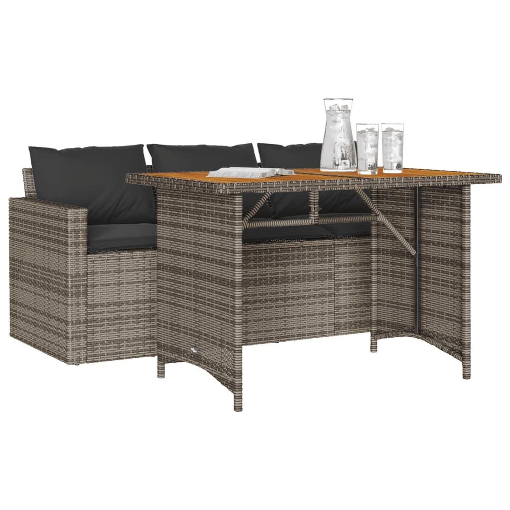 Voir la diapositive 3 : VIDAXL Ensemble a manger de jardin et coussins 2 pcs gris rotin