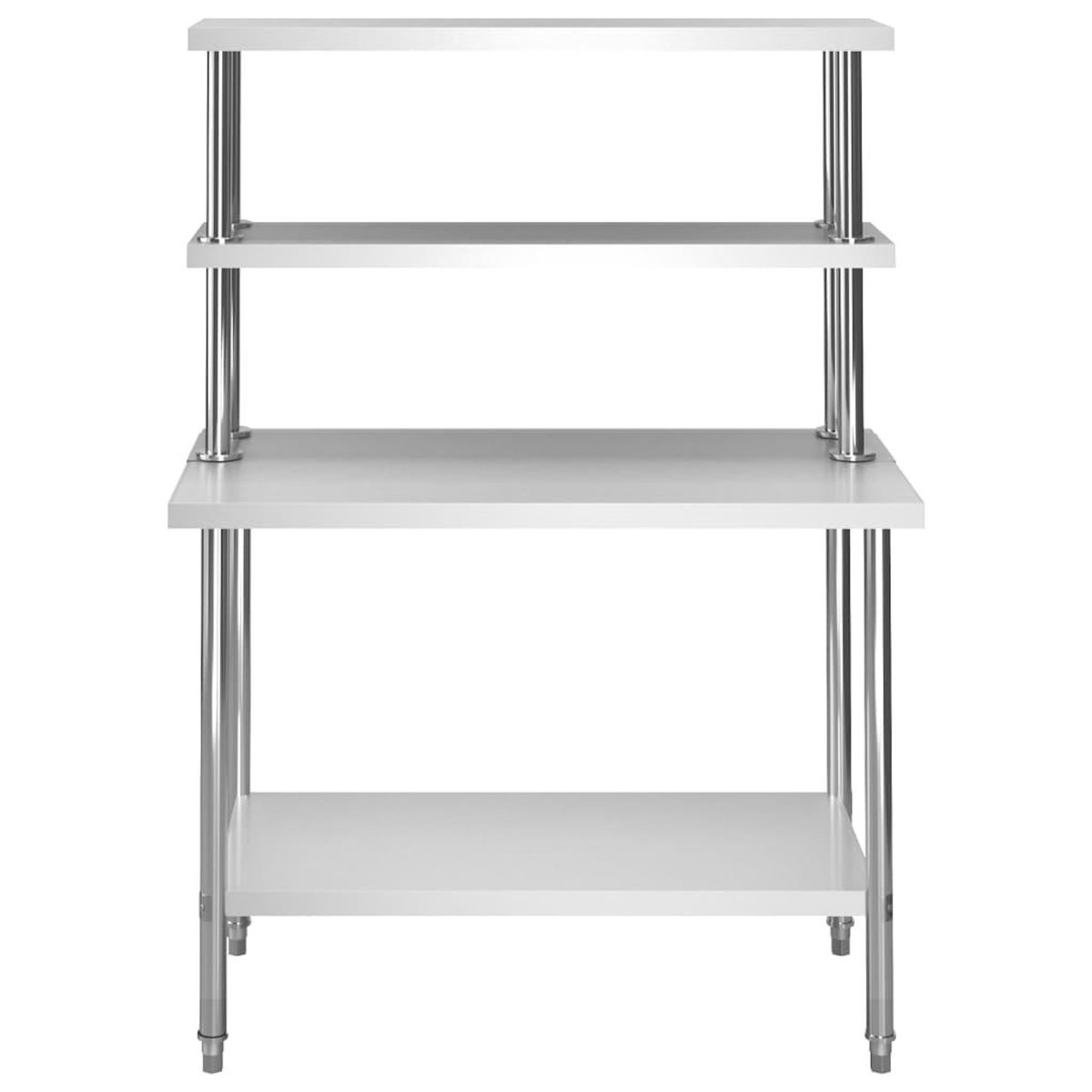 VIDAXL Table de travail de cuisine avec etagere 120x60x150 cm Inox