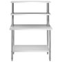 Voir la diapositive 3 : VIDAXL Table de travail de cuisine avec etagere 120x60x150 cm Inox