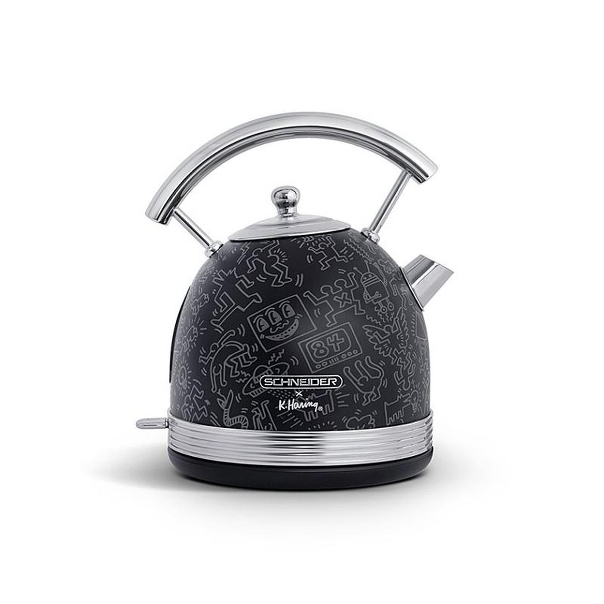 SCHNEIDER Schneider - Fashionista - Noir Mat - Bouilloire Keith Haring Sans Fil - 1,7 L - 2200 W