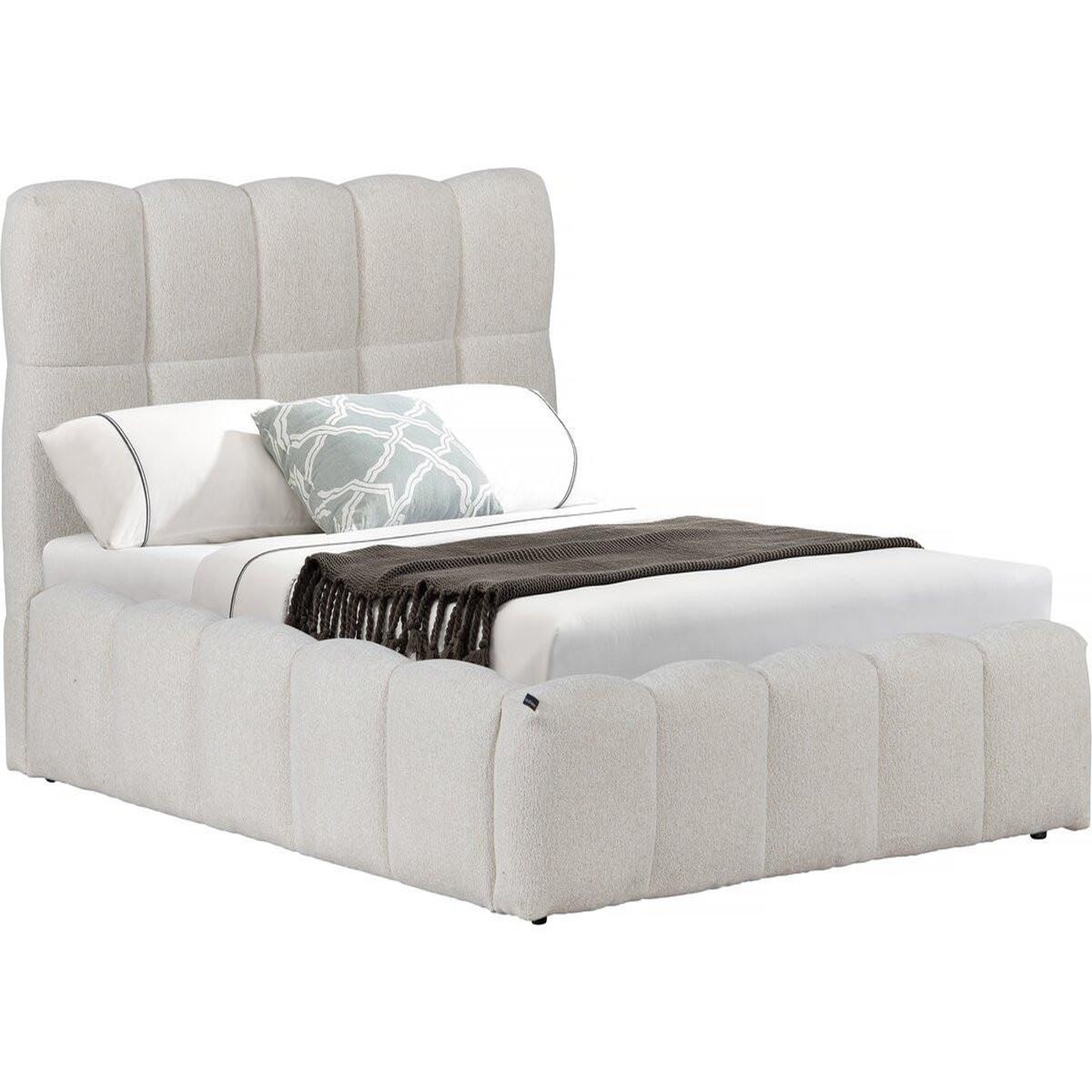 Habitat et Jardin Lit double en tissu avec coffre  davos  - 160 x 200 cm - beige