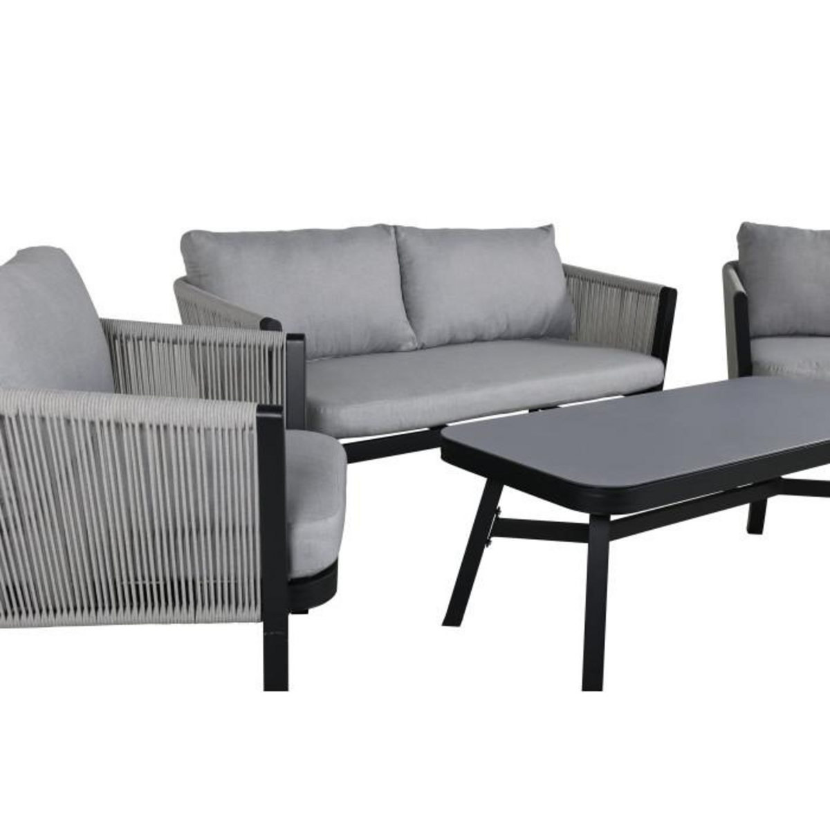 Paris Prix Salon de Jardin  Virya  150cm Noir & Gris