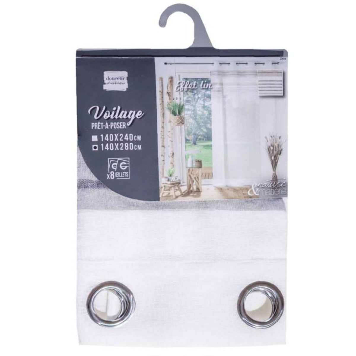 Paris Prix Rideau Voilage à Œillets  Zola  140x280cm Blanc