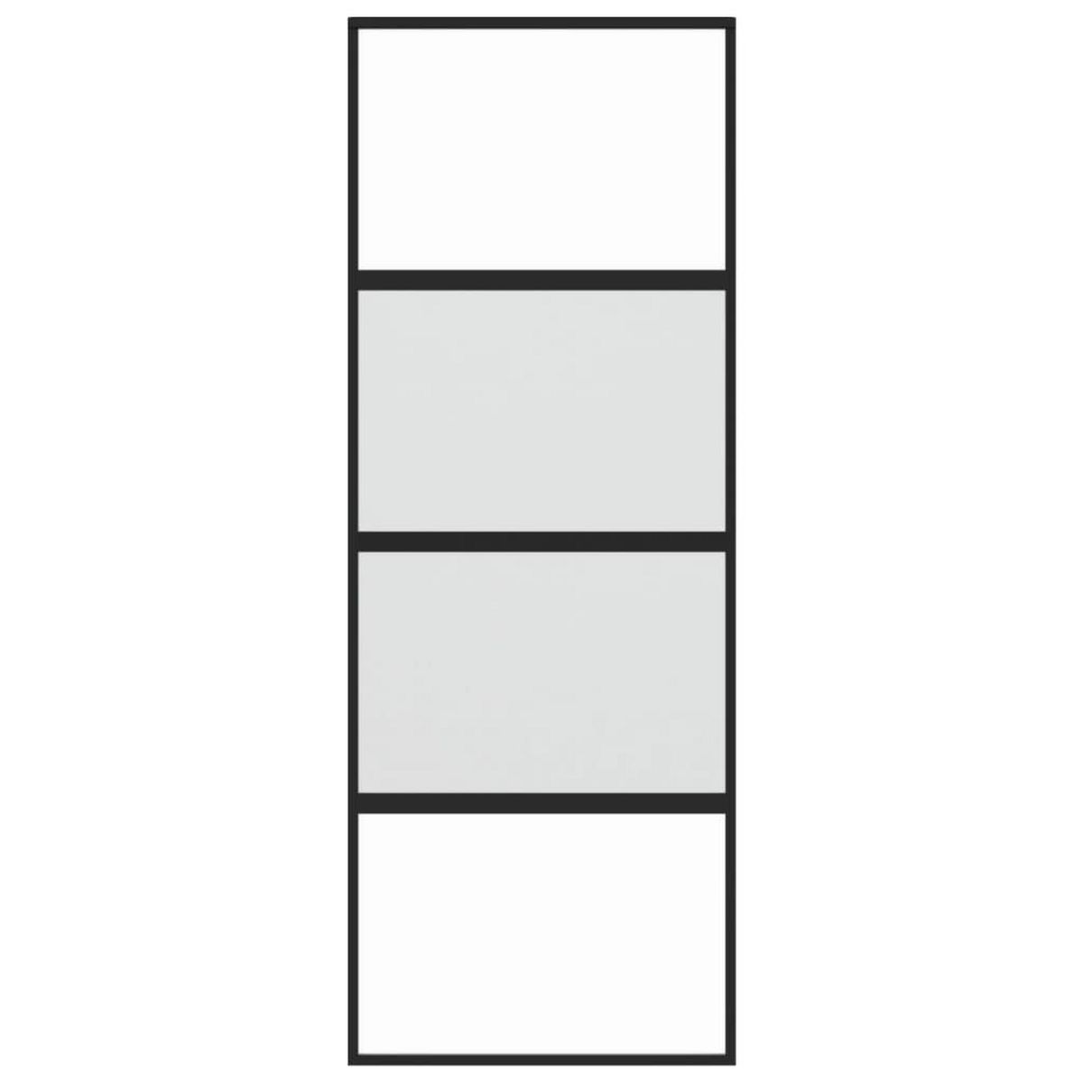 VIDAXL Porte coulissante noir 76x205 cm verre trempe aluminium