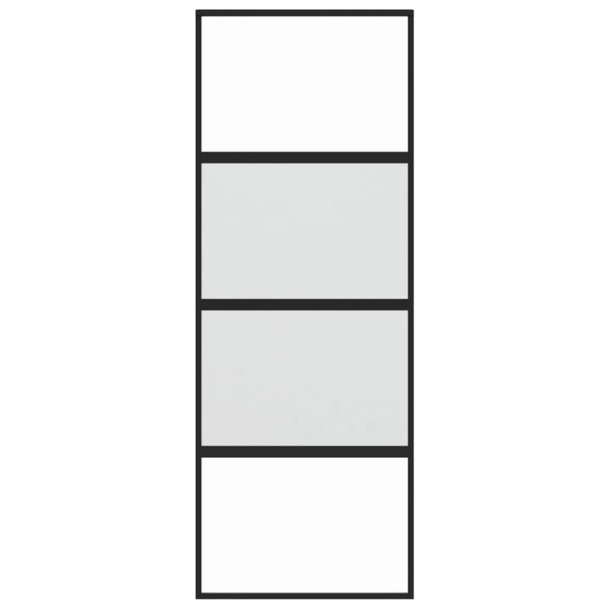 VIDAXL Porte coulissante noir 76x205 cm verre trempe aluminium