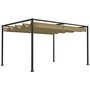 Voir la diapositive 1 : OUTSUNNY Pergola rétractable 2,98L x 2,13l x 2,22H m structure métal époxy anticorrosion toile polyester haute densité 180 g/m² incluse kaki