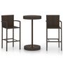 Voir la diapositive 2 : VIDAXL Ensemble de bar de jardin 3 pcs Resine tressee Marron