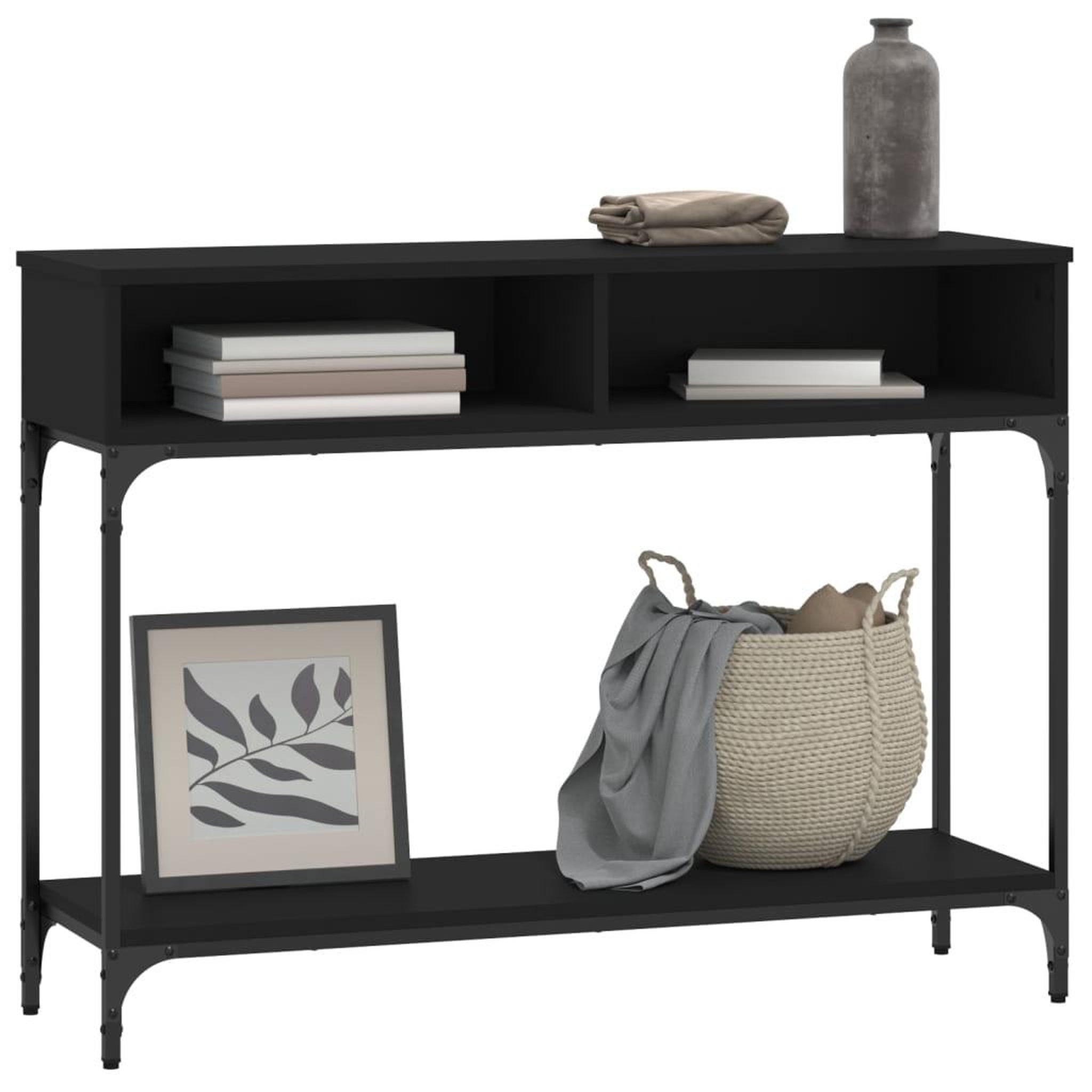 Voir la diapositive 3 : VIDAXL Table console noir 100x30,5x75 cm bois d'ingenierie