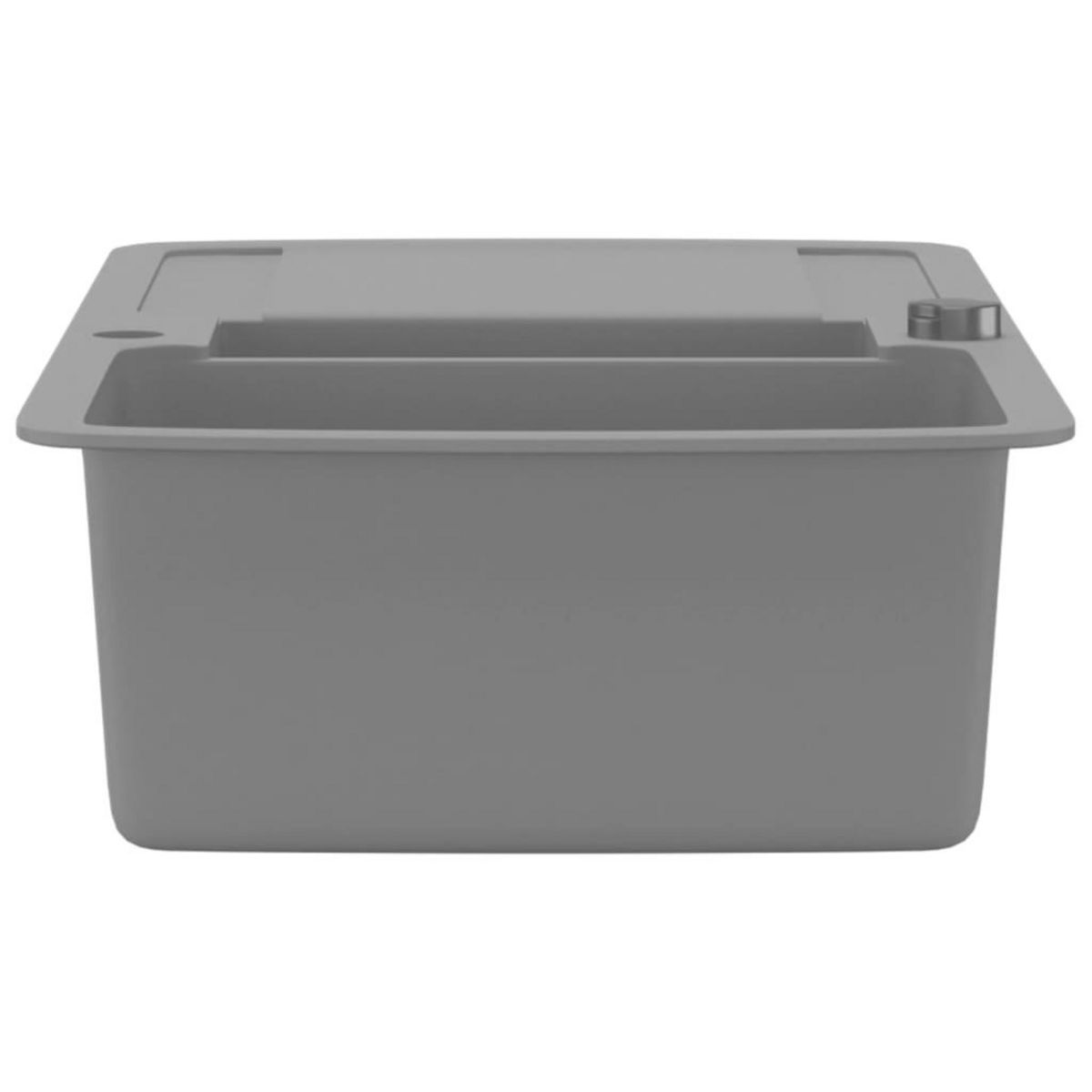 VIDAXL Evier de cuisine en granit Double bac Gris