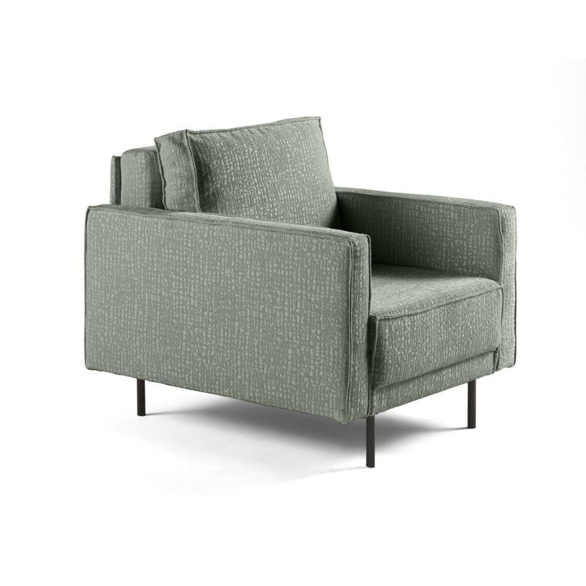 LISA DESIGN Charlie - fauteuil - pieds hauts - en tissu velours relief