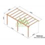 Voir la diapositive 2 : JARDIDECO Pergola adossée en bois massif Saint-Denis 600 x 300 cm - Maderland