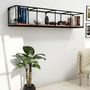 Voir la diapositive 2 : TOILINUX Etagère murale design industriel Miray - L. 120 x H. 30 cm - Noir