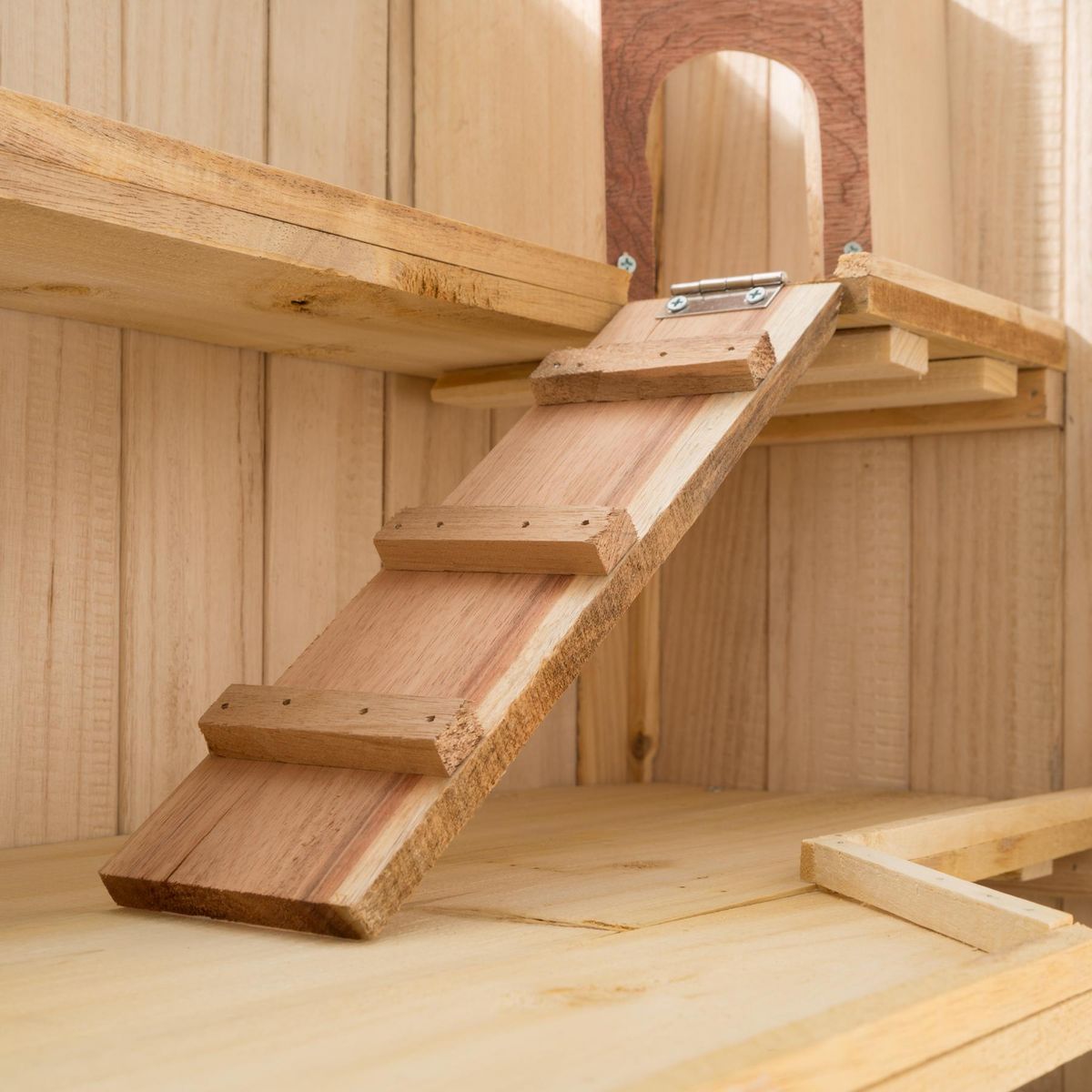 tectake Cage pour rongeurs en bois marron