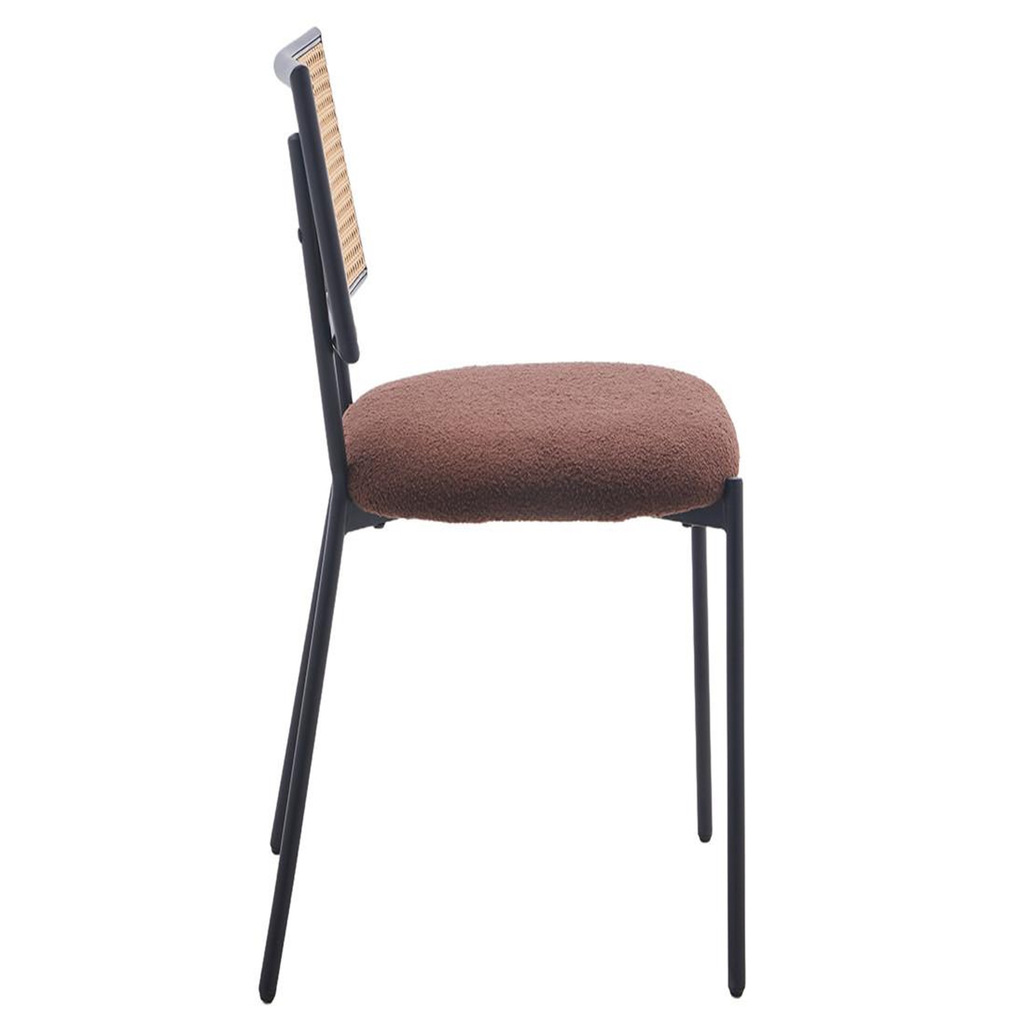 Voir la diapositive 5 : BEST MOBILIER Luciano - lot de 2 chaises cannage - en tissu bouclette
