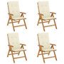 Voir la diapositive 2 : VIDAXL Chaises de jardin inclinables lot de 4 et coussins bois teck