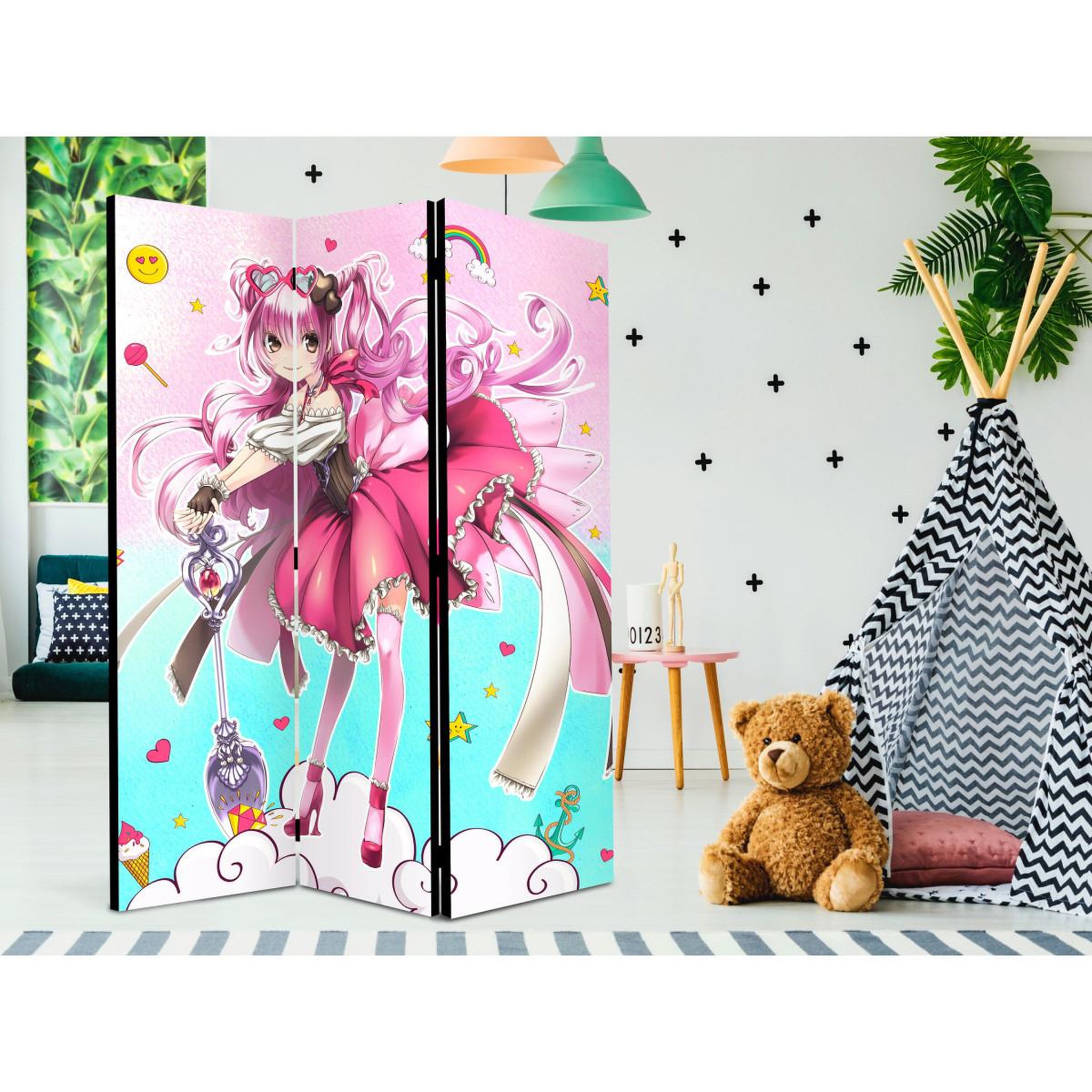 Voir la diapositive 2 : Paris Prix Paravent 3 volets  sorceress miko  135x172cm