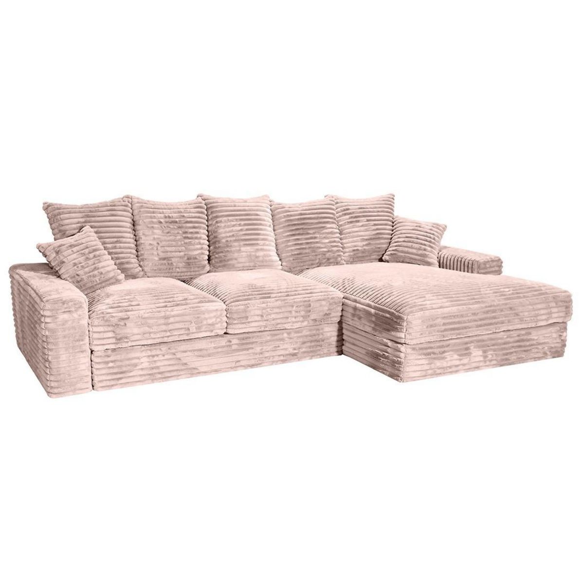 LISA DESIGN Andy - canapé d'angle droit 5 places en fausse fourrure côtelée