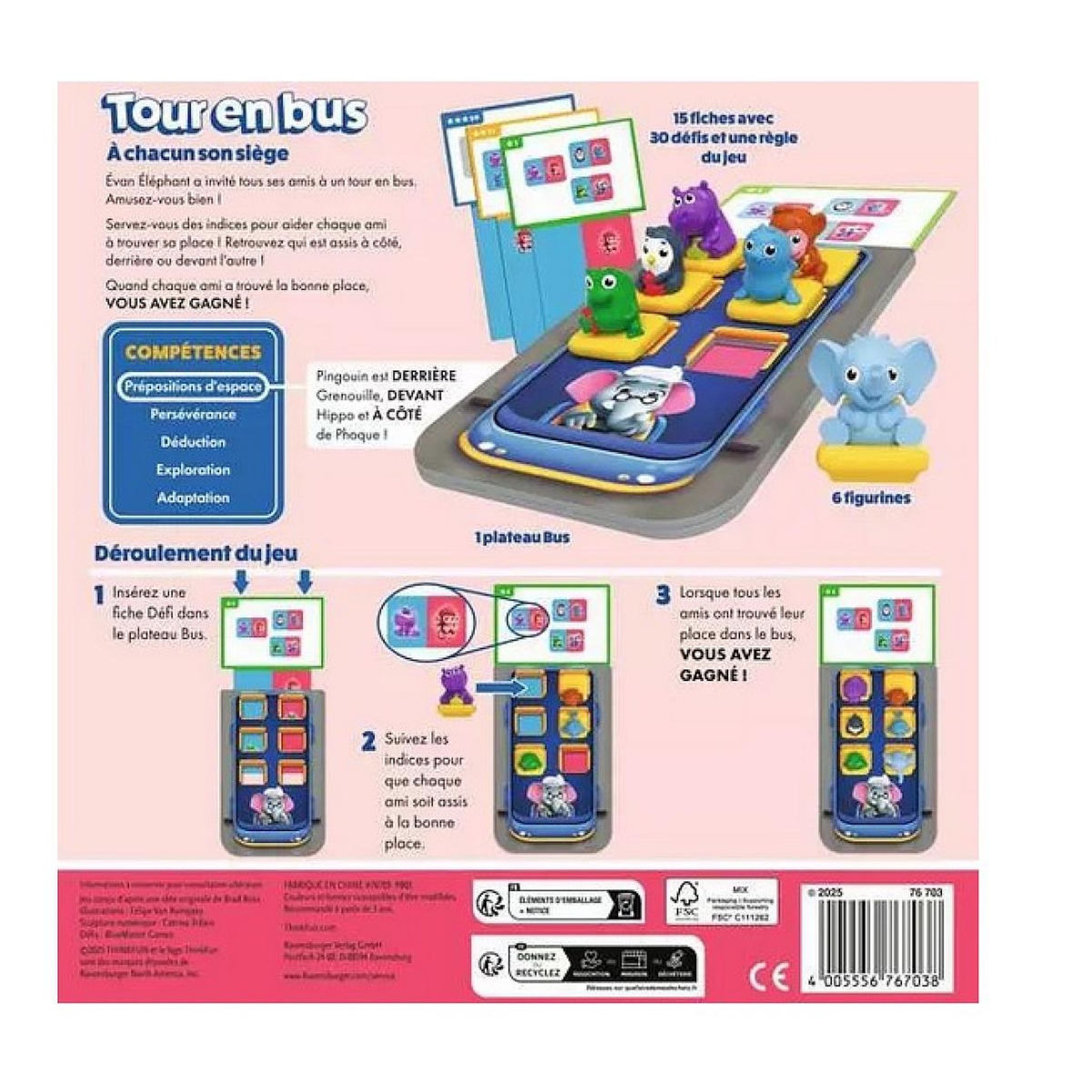 RAVENSBURGER ThinkFun Friends : Tour en Bus - Jeux de réflexion