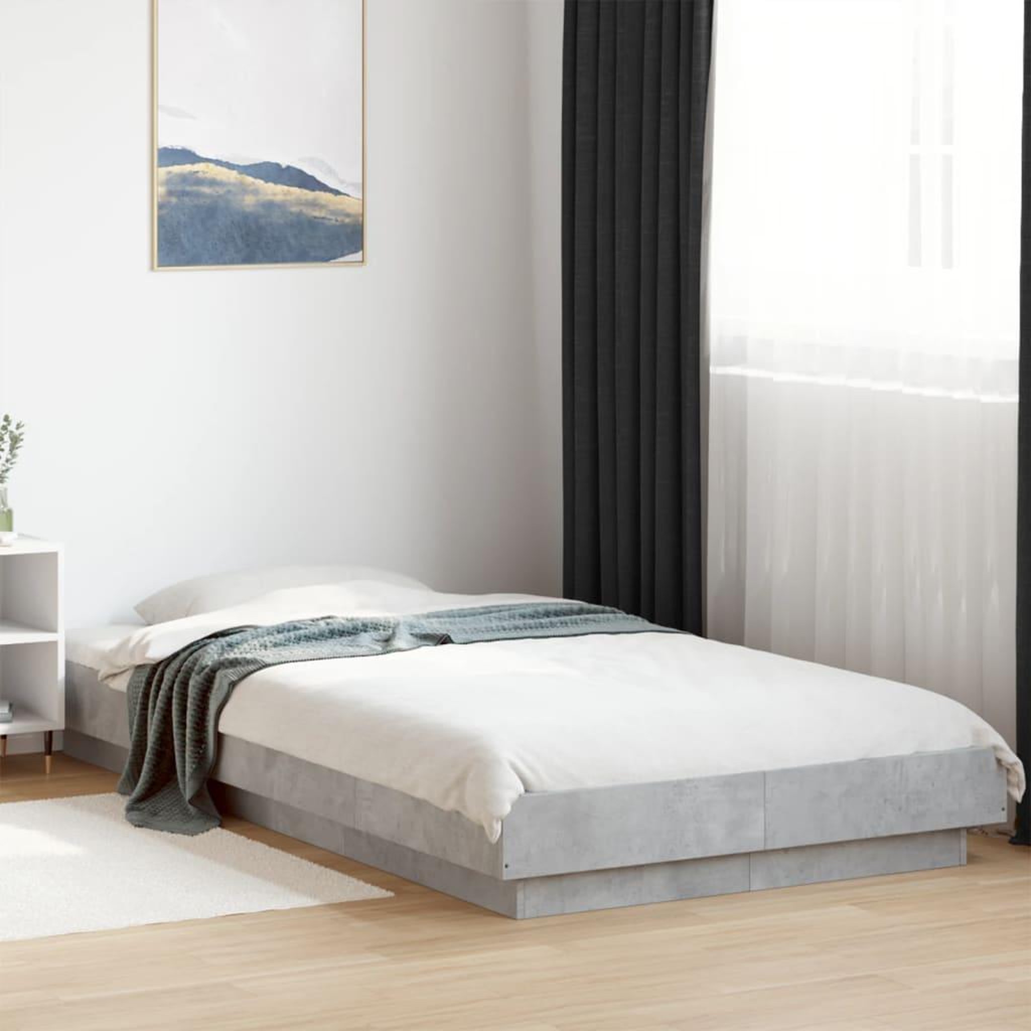 VIDAXL Cadre de lit sans matelas gris beton 90x200 cm