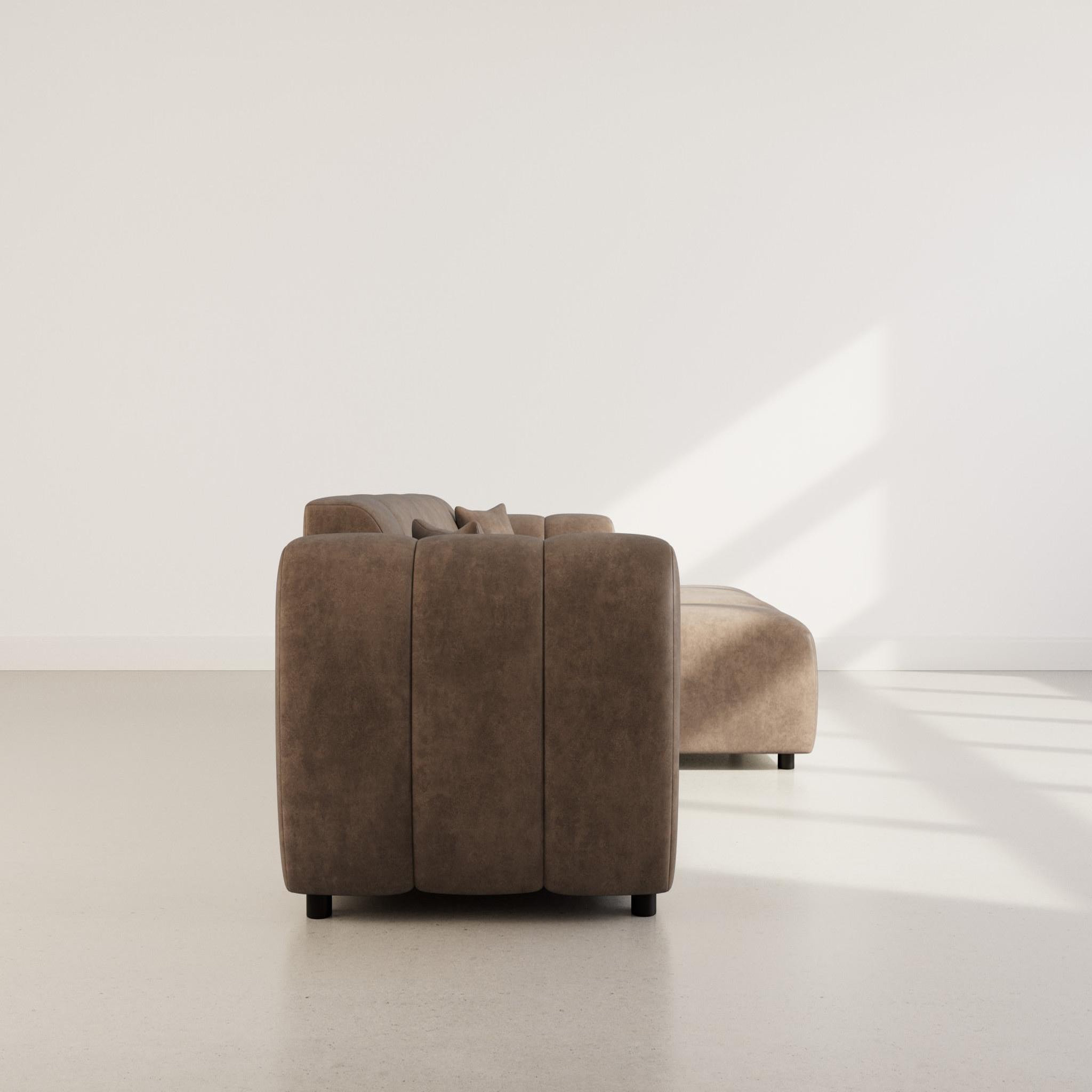 Voir la diapositive 6 : LISA DESIGN Curtis - canapé d'angle droit 4 places en simili