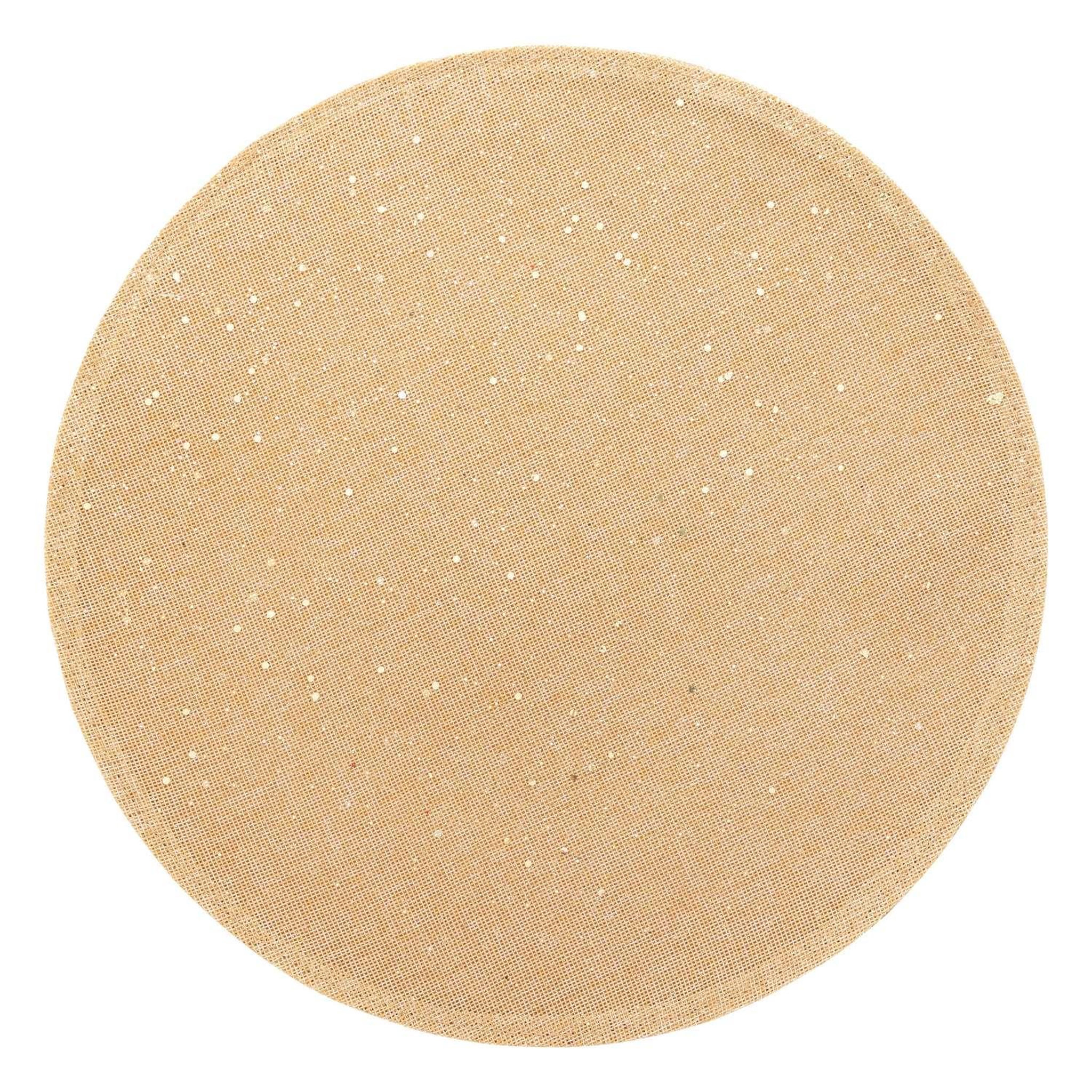 Voir la diapositive 1 : ATMOSPHERA Set de table de Noël rond en jute - Diam. 38 cm - Or
