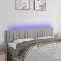 Voir la diapositive 1 : VIDAXL Tete de lit a LED Gris clair 144x5x78/88 cm Tissu