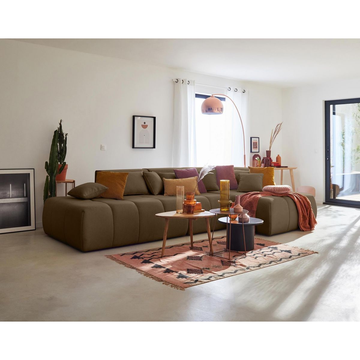 LISA DESIGN Caracas - canapé modulable d'angle droit - 5 places - en tissu