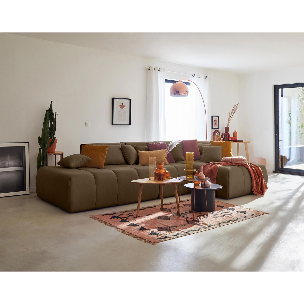 LISA DESIGN Caracas - canapé modulable d'angle droit - 5 places - en tissu