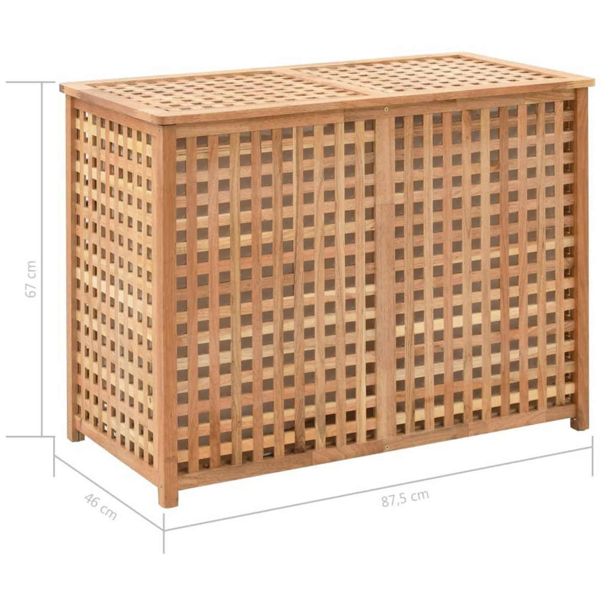 VIDAXL Coffre a linge 87,5x46x67 cm Bois de noyer massif