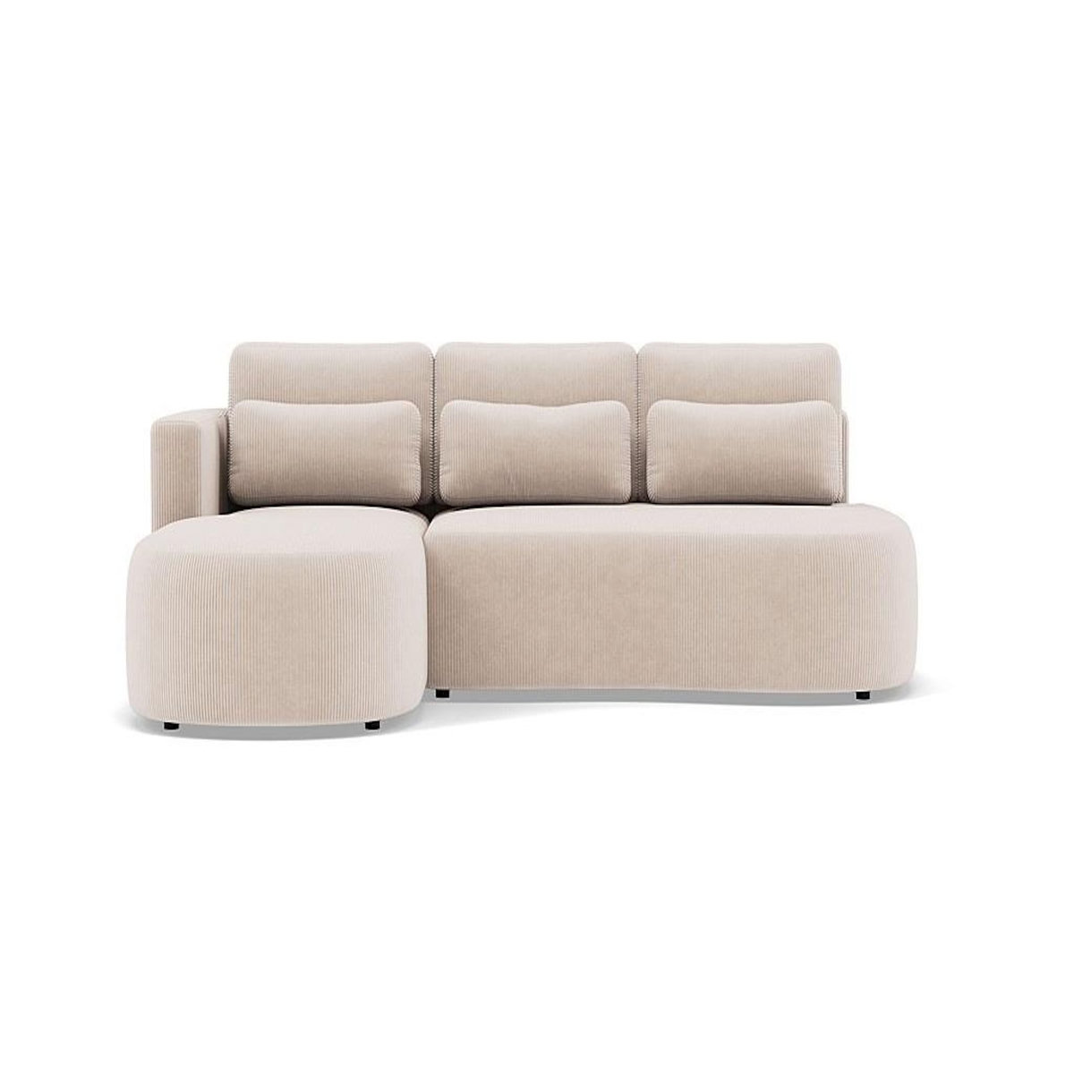 LISA DESIGN Mahina - canapé d'angle gauche 4 places convertible avec coffre en velours côtelé