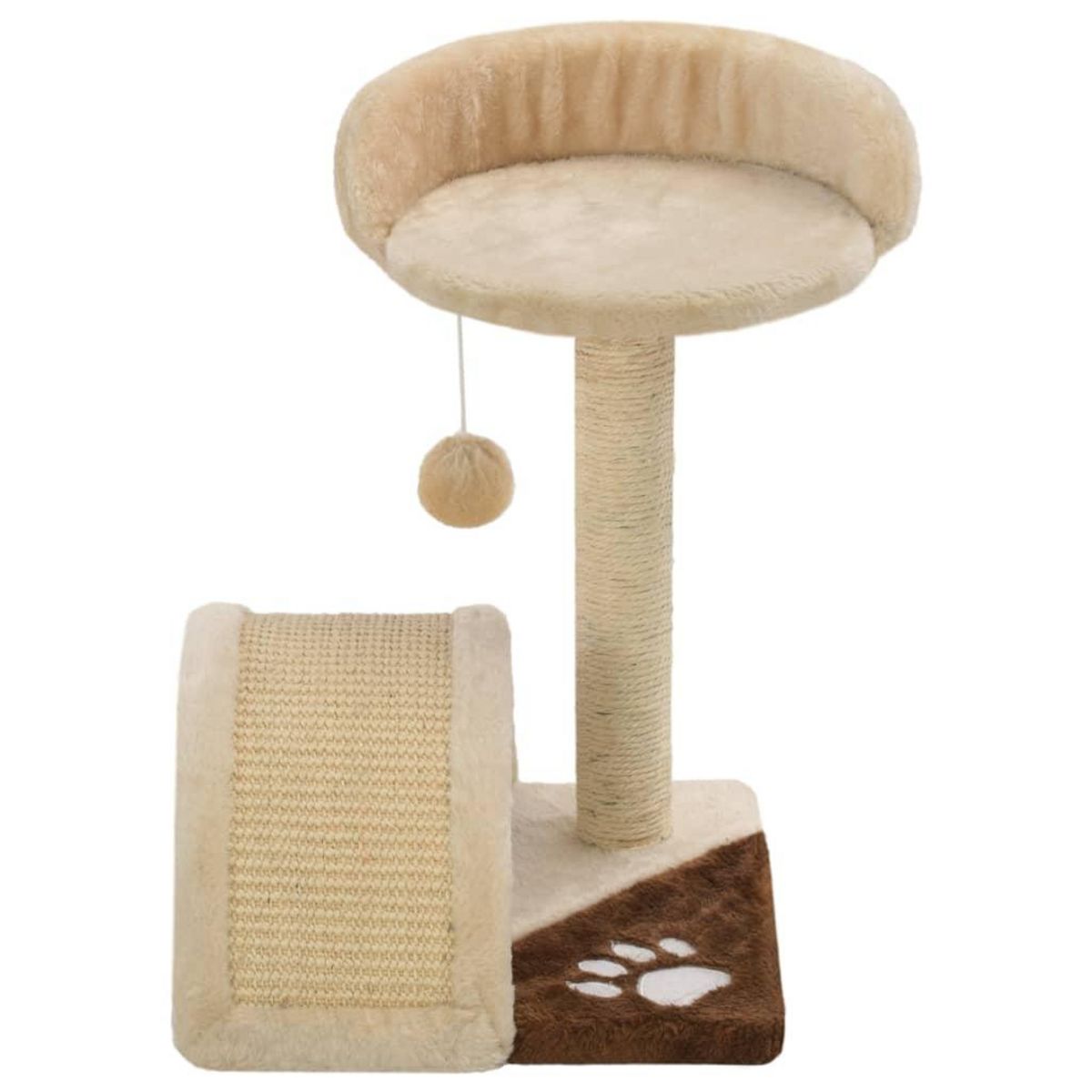 VIDAXL Arbre a chat avec griffoir en sisal 40 cm Beige et Marron