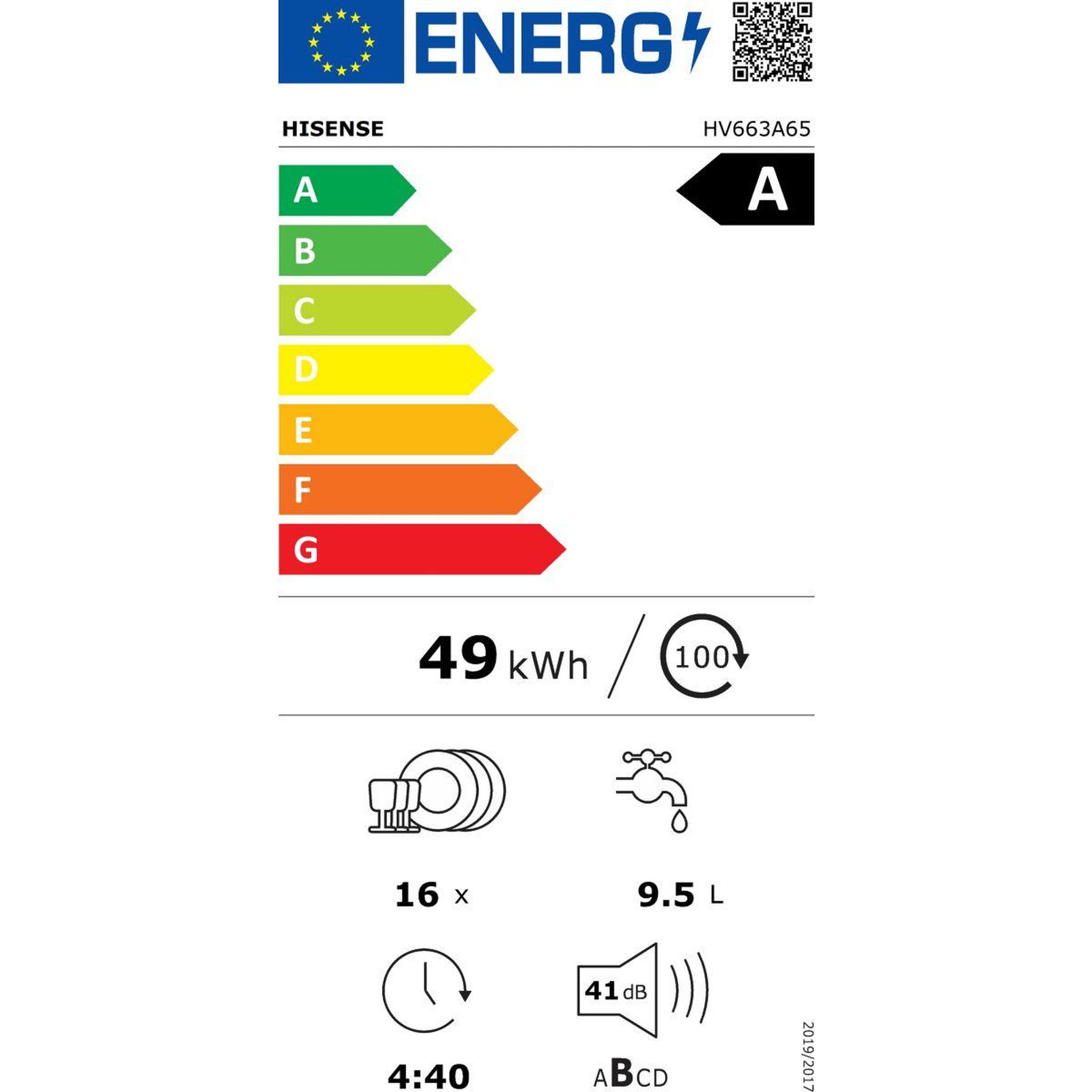 Voir la diapositive 6 : Hisense Lave vaisselle encastrable HV663A65
