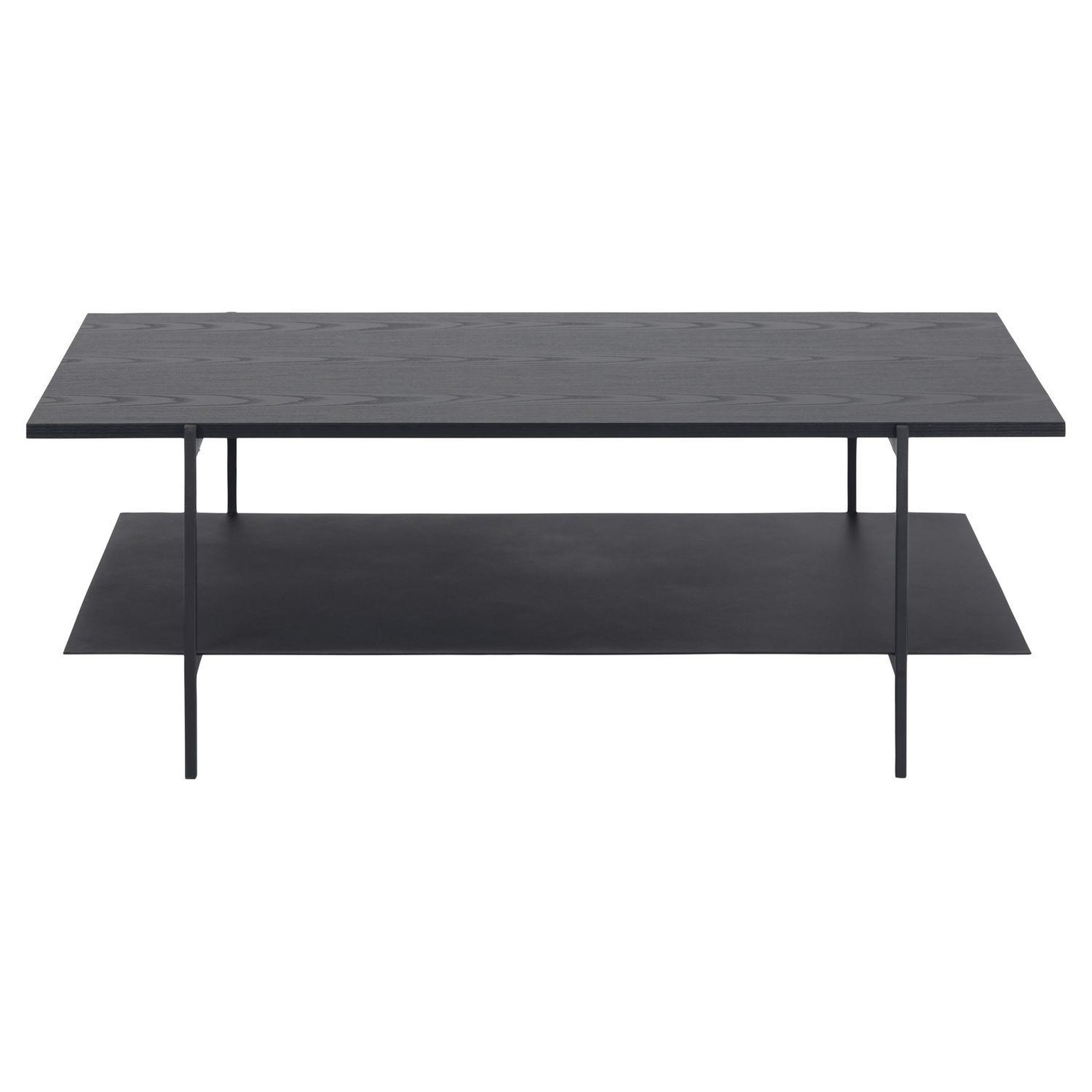 Voir la diapositive 3 : TOILINUX Table basse 2 niveaux en mélaminé et métal - l. 115 cm x h. 40 cm - noir