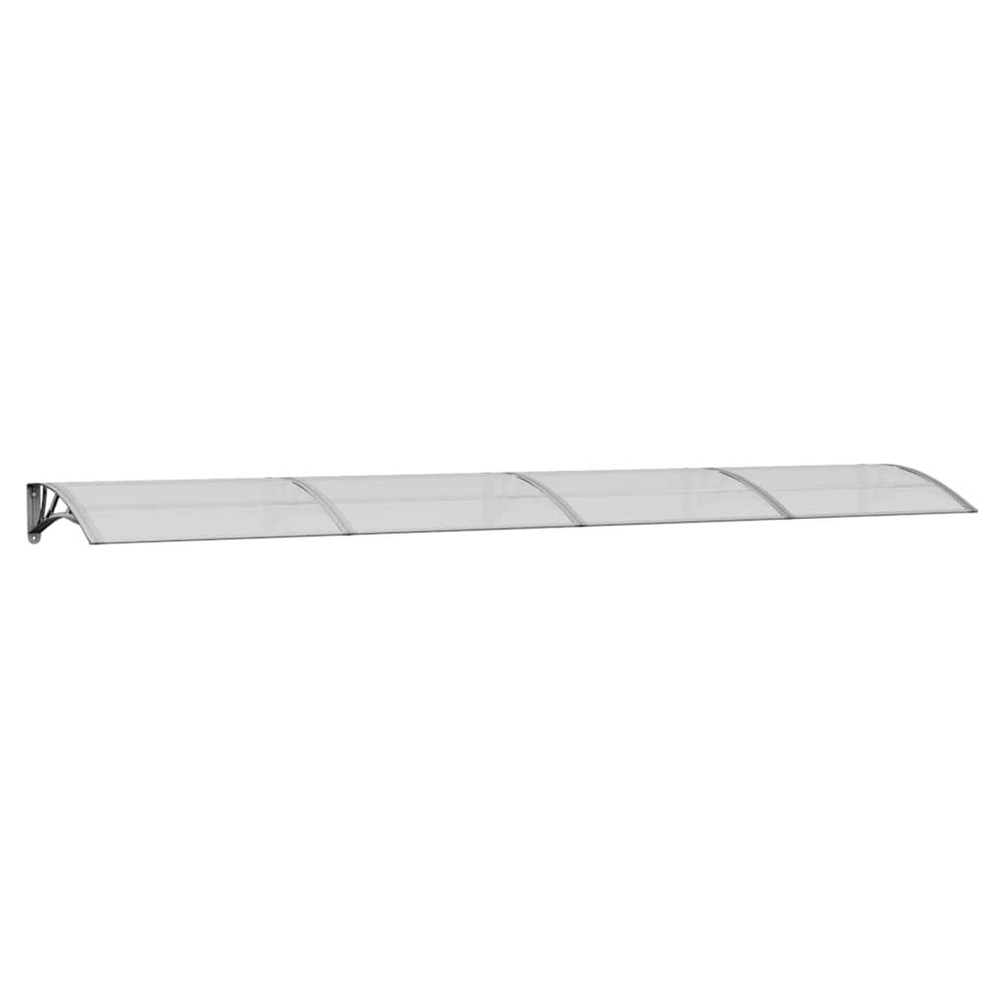 Voir la diapositive 2 : VIDAXL Auvent de porte Gris et transparent 400x75 cm Polycarbonate
