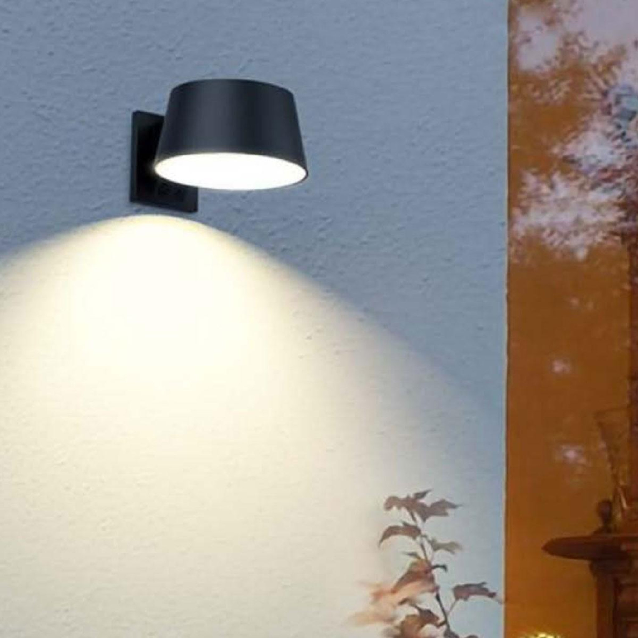 Voir la diapositive 3 : ASLO Applique murale LED solaire Noire 5.26W 1000 Lumen Eclairage LED Détecteur infrarouge Angle 120° IP54 ASLO