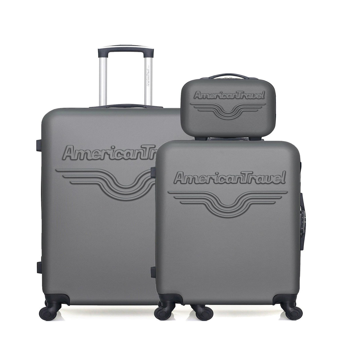 AMERICAN TRAVEL AMERICAN TRAVEL - Lot de 3 - Valise grand format, valise weekend et vanity CHELSEA