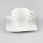 Voir la diapositive 4 : SECRET DE GOURMET Lot de 6 Tasses à Café & Soucoupe  Vague  12cm Blanc