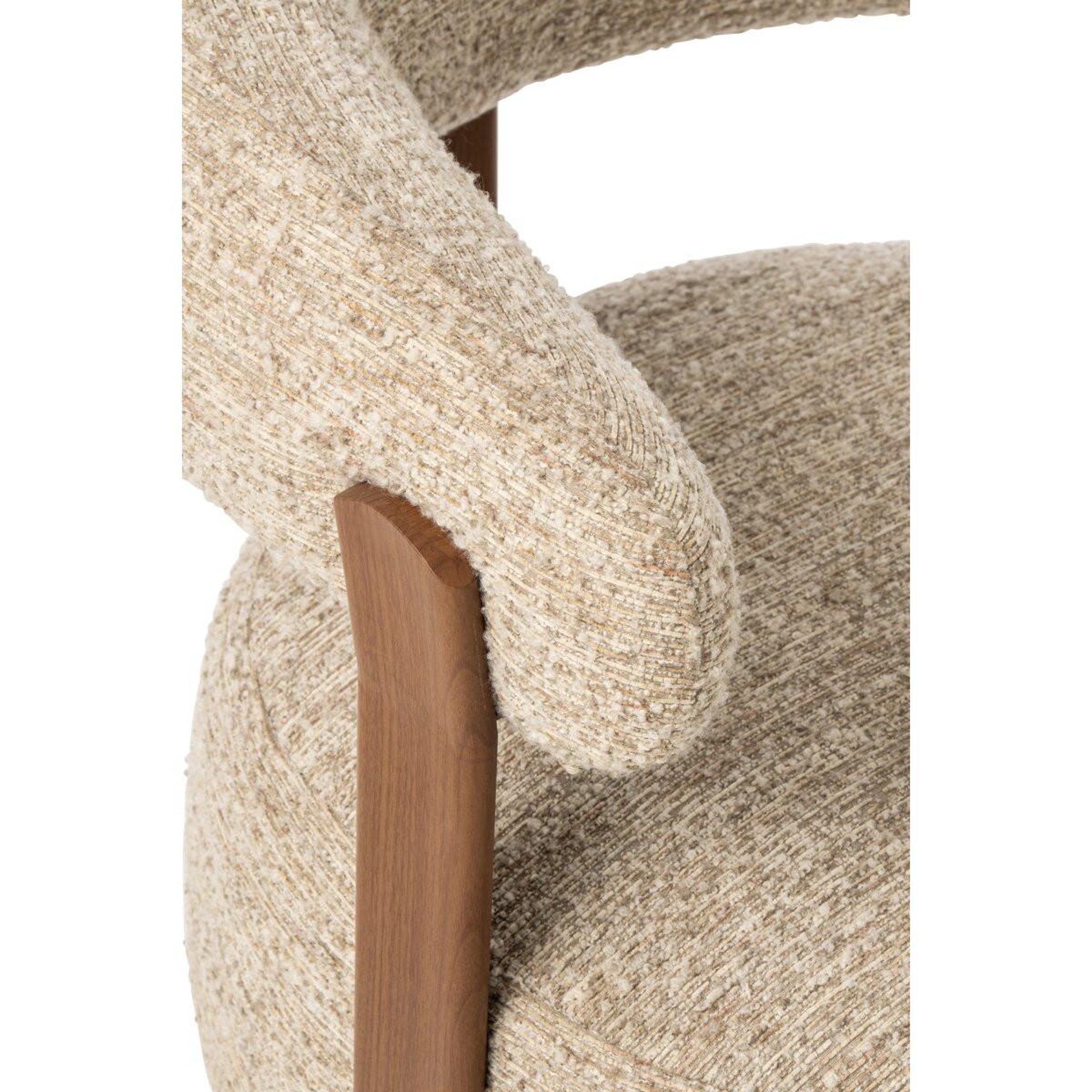 Voir la diapositive 6 : J-LINE Fauteuil Design en Tissu  Thilde  78cm Beige